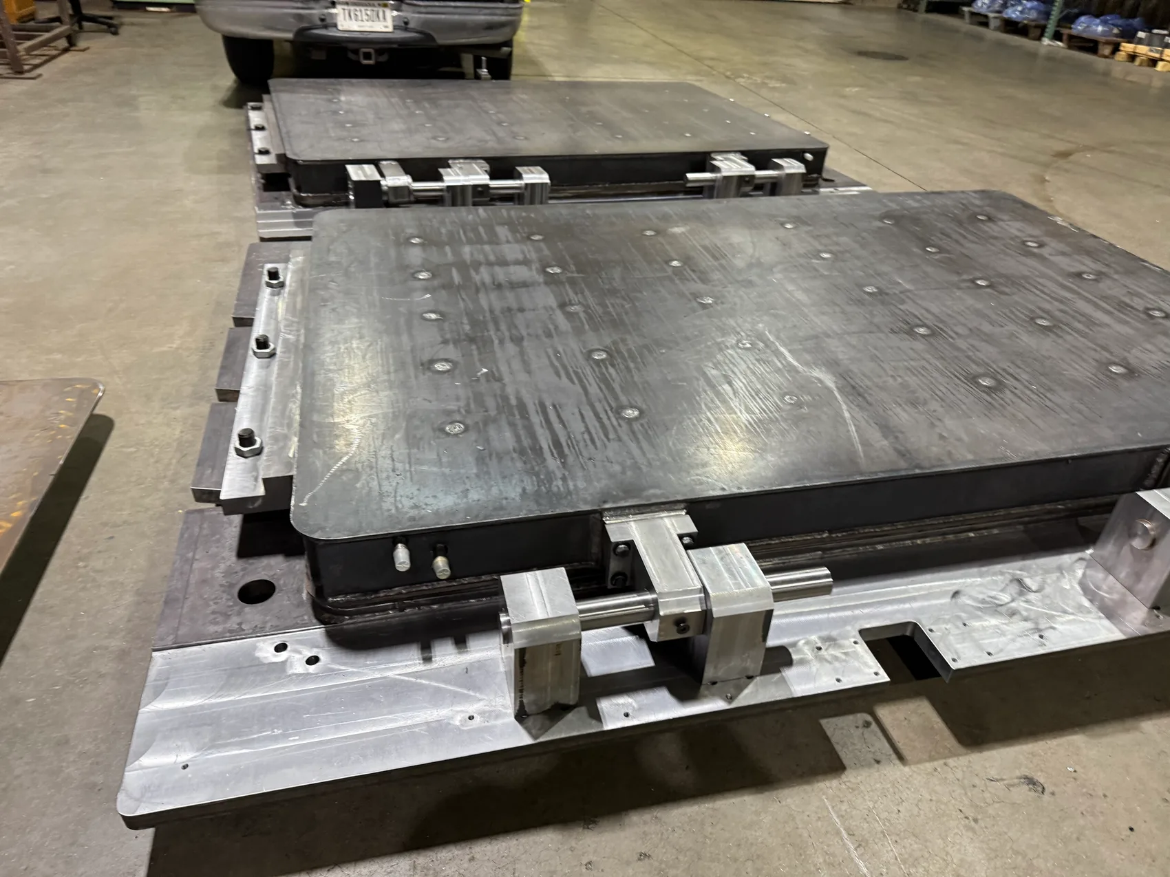 Heavy machined steel plate weldments, ready