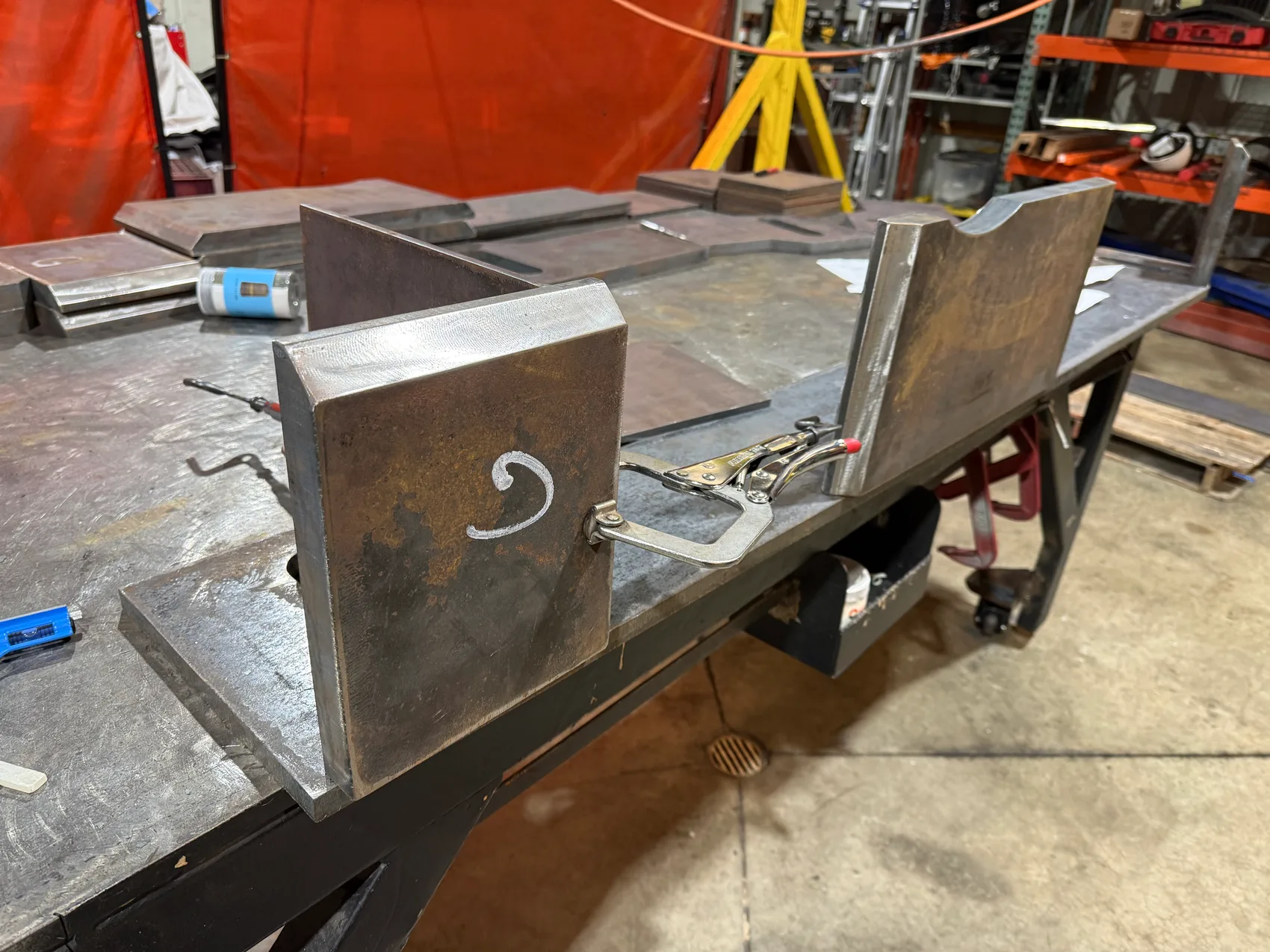 Plate-bracket fit-up with the soapstone scroll